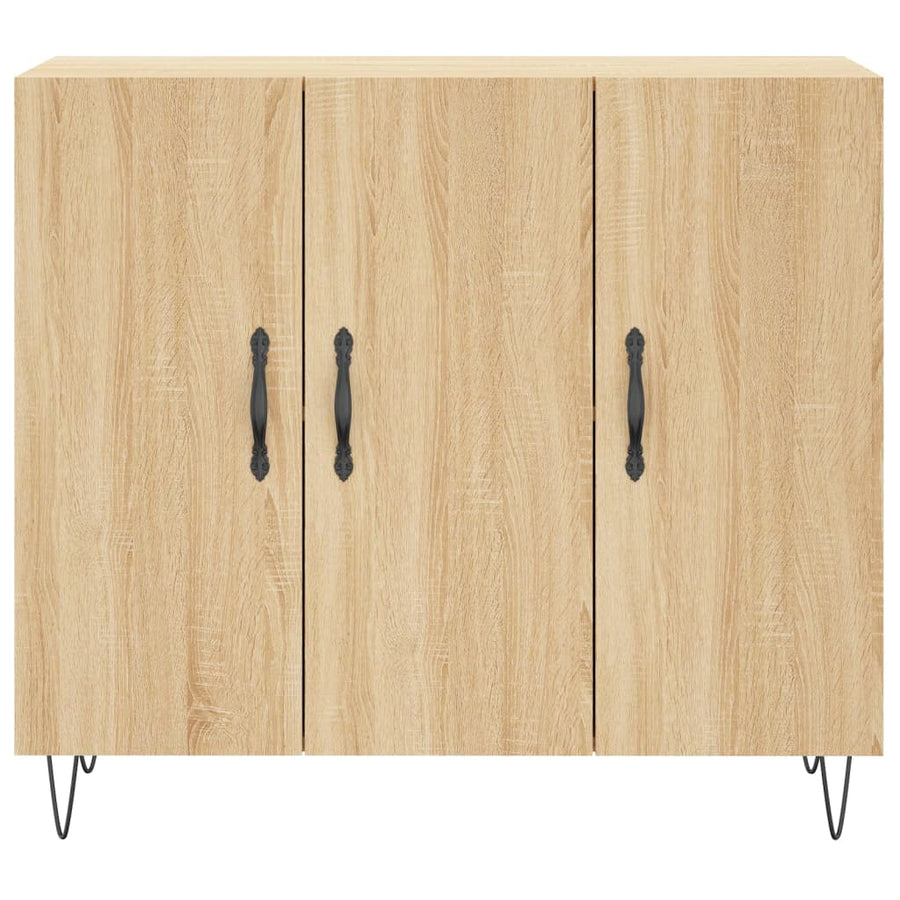 Dressoir 90X34X80 Cm Bewerkt Hout Kleurig Sonoma eiken
