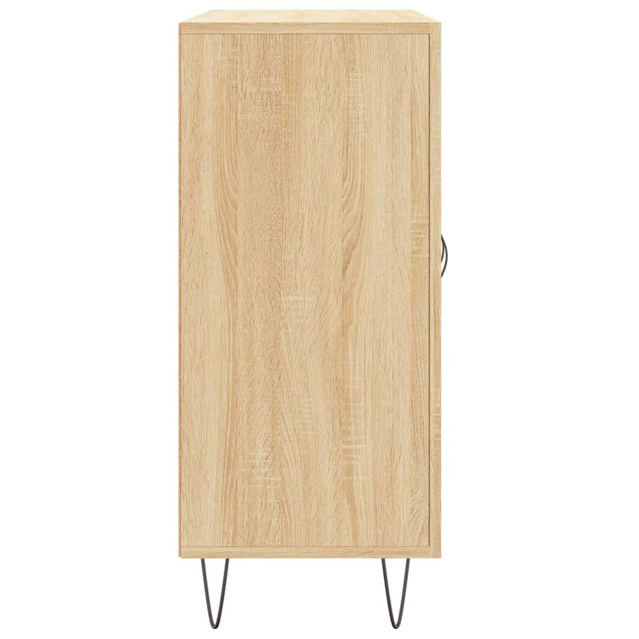 Dressoir 90X34X80 Cm Bewerkt Hout Kleurig Sonoma eiken