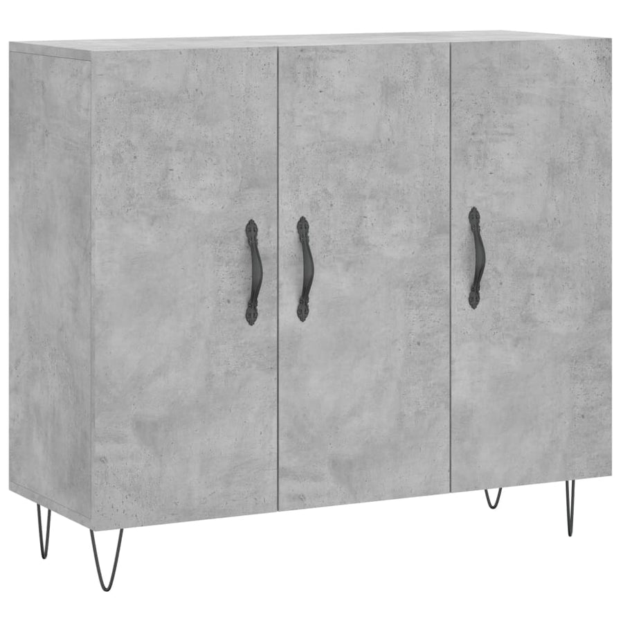 Dressoir 90X34X80 Cm Bewerkt Hout Betongrijs