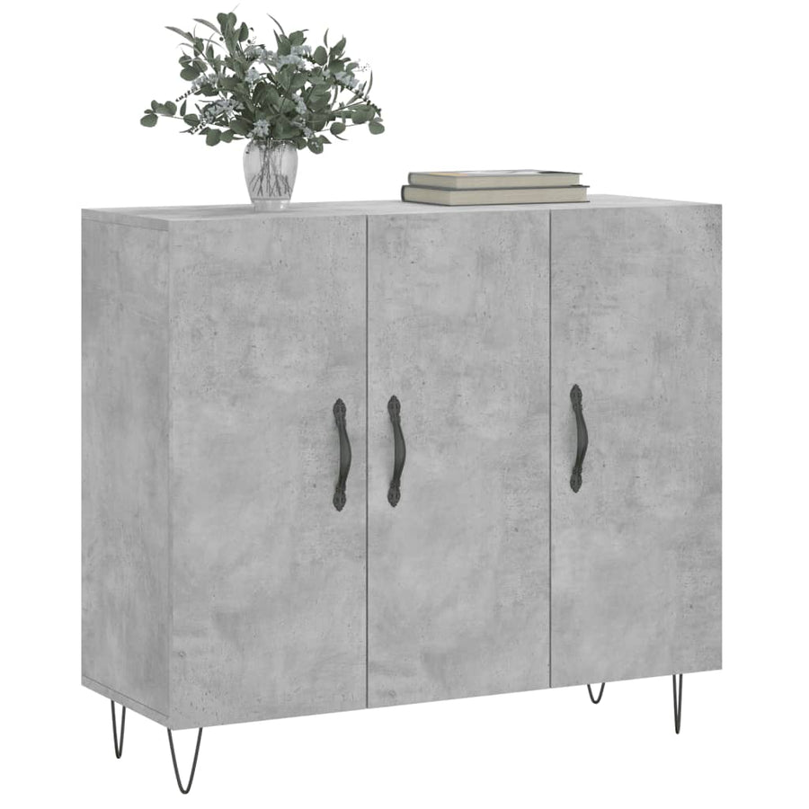 Dressoir 90X34X80 Cm Bewerkt Hout Betongrijs