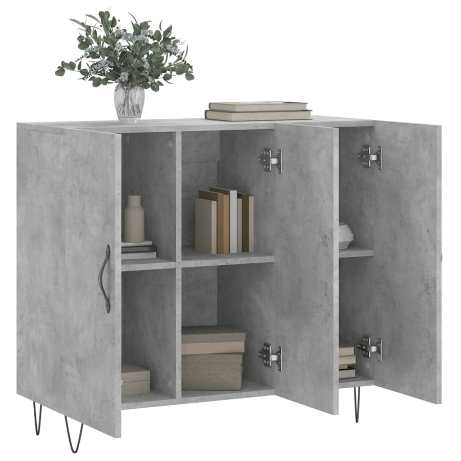 Dressoir 90X34X80 Cm Bewerkt Hout Betongrijs