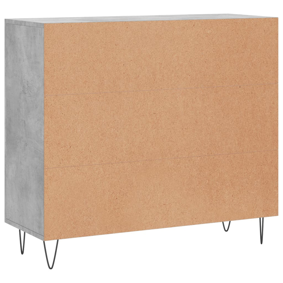 Dressoir 90X34X80 Cm Bewerkt Hout Betongrijs