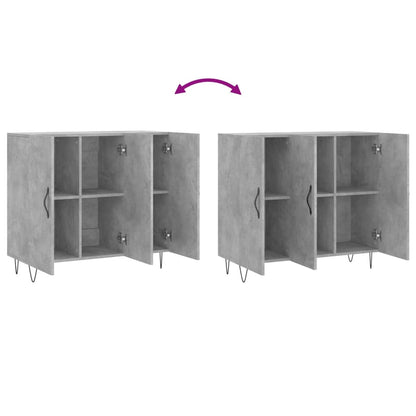 Dressoir 90X34X80 Cm Bewerkt Hout Betongrijs