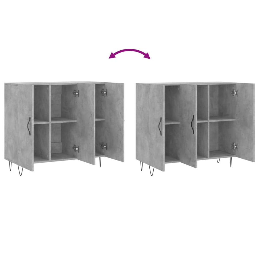 Dressoir 90X34X80 Cm Bewerkt Hout Betongrijs
