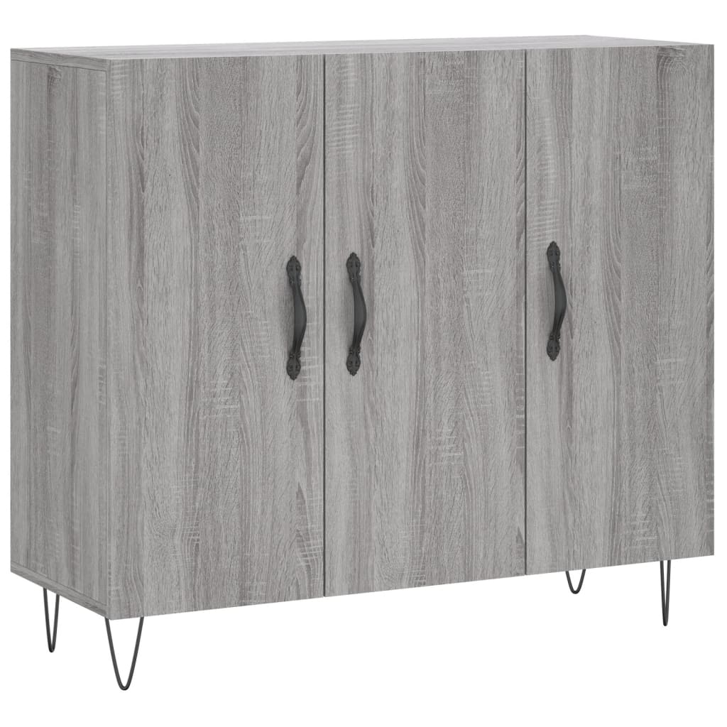 Dressoir 90X34X80 Cm Bewerkt Hout Grijs Sonoma Eikenkleurig