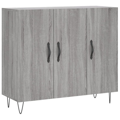 Dressoir 90X34X80 Cm Bewerkt Hout Grijs Sonoma Eikenkleurig