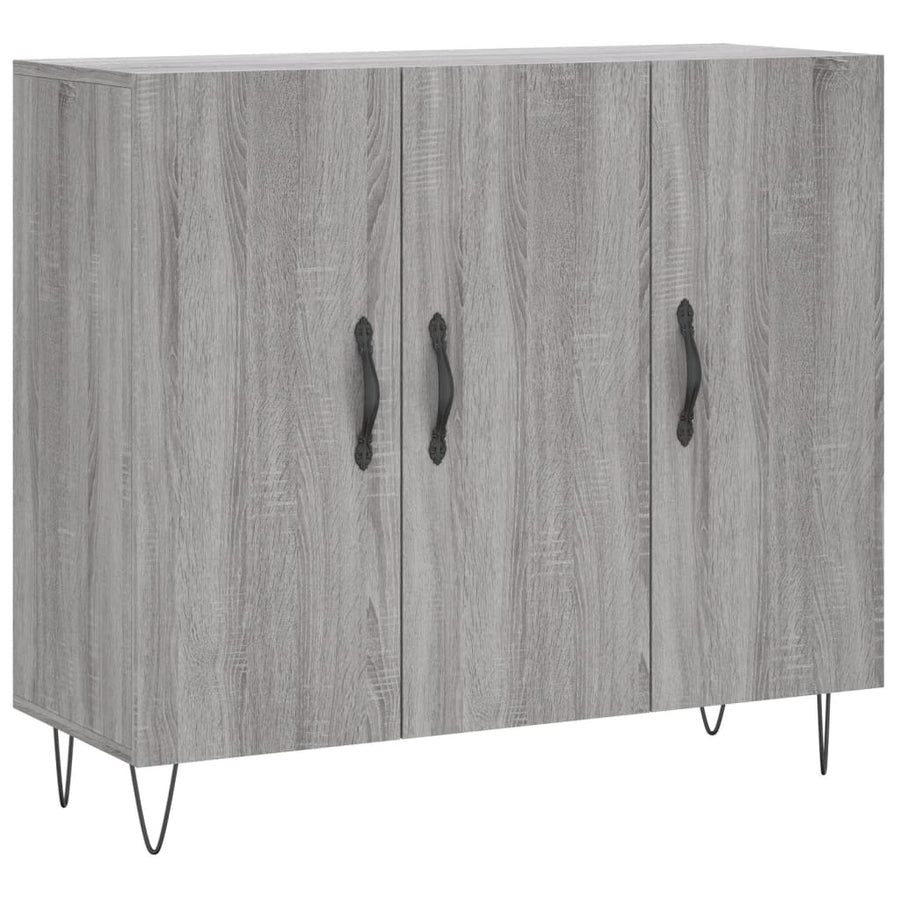 Dressoir 90X34X80 Cm Bewerkt Hout Grijs Sonoma Eikenkleurig