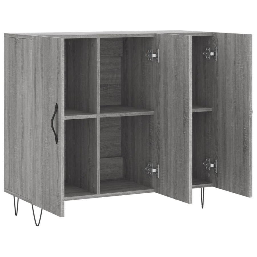 Dressoir 90X34X80 Cm Bewerkt Hout Grijs Sonoma Eikenkleurig