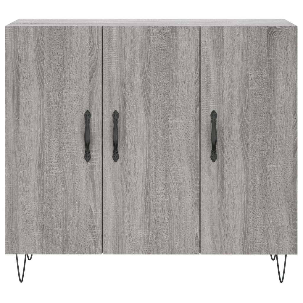 Dressoir 90X34X80 Cm Bewerkt Hout Grijs Sonoma Eikenkleurig