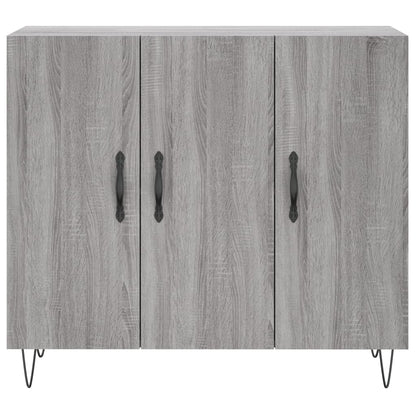 Dressoir 90X34X80 Cm Bewerkt Hout Grijs Sonoma Eikenkleurig