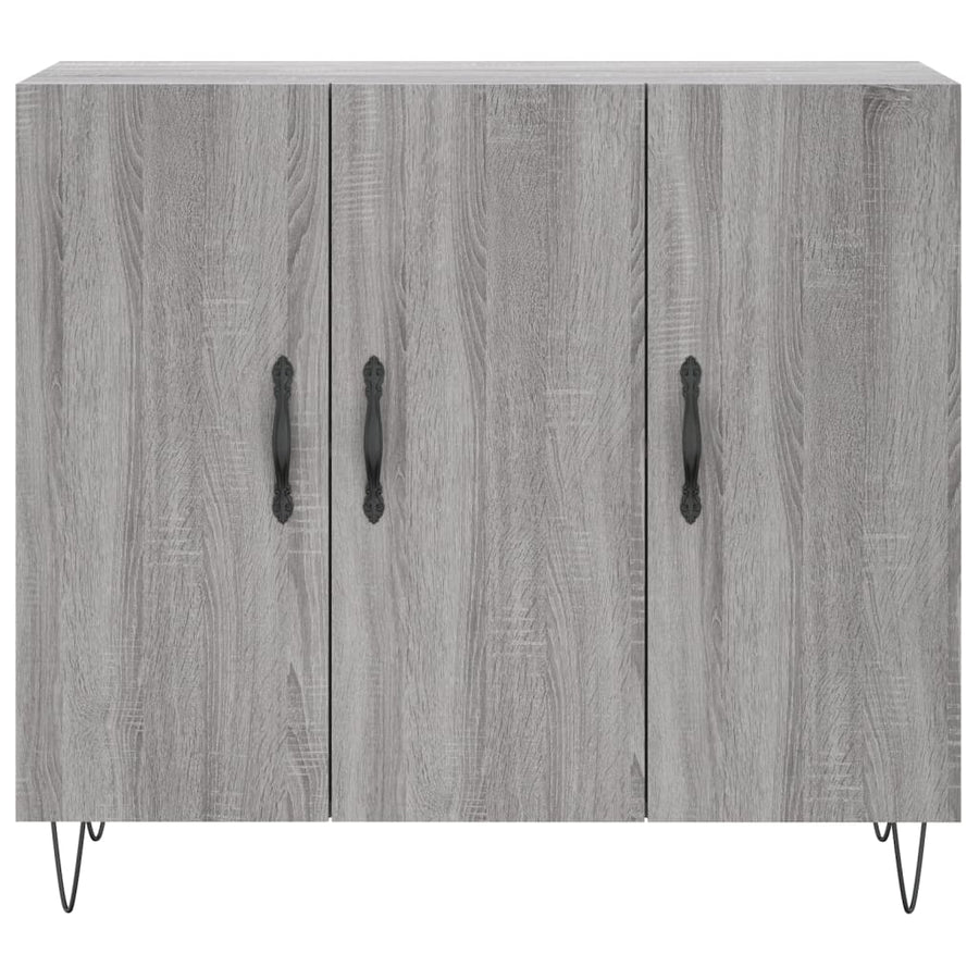 Dressoir 90X34X80 Cm Bewerkt Hout Grijs Sonoma Eikenkleurig