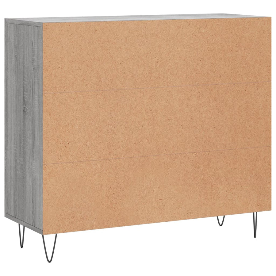 Dressoir 90X34X80 Cm Bewerkt Hout Grijs Sonoma Eikenkleurig