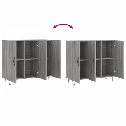 Dressoir 90X34X80 Cm Bewerkt Hout Grijs Sonoma Eikenkleurig