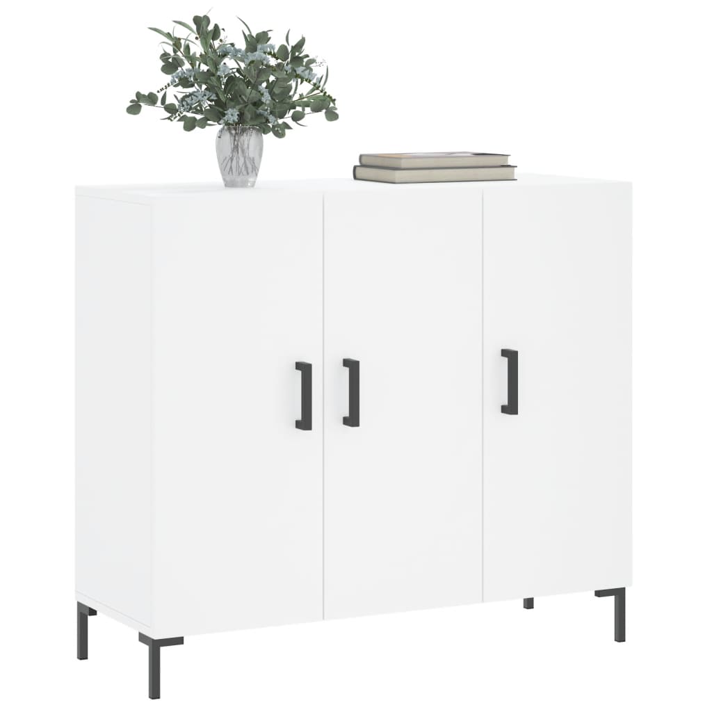 Dressoir 90x34x80 cm bewerkt hout wit