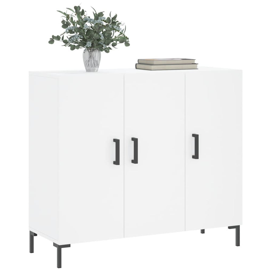 Dressoir 90x34x80 cm bewerkt hout wit