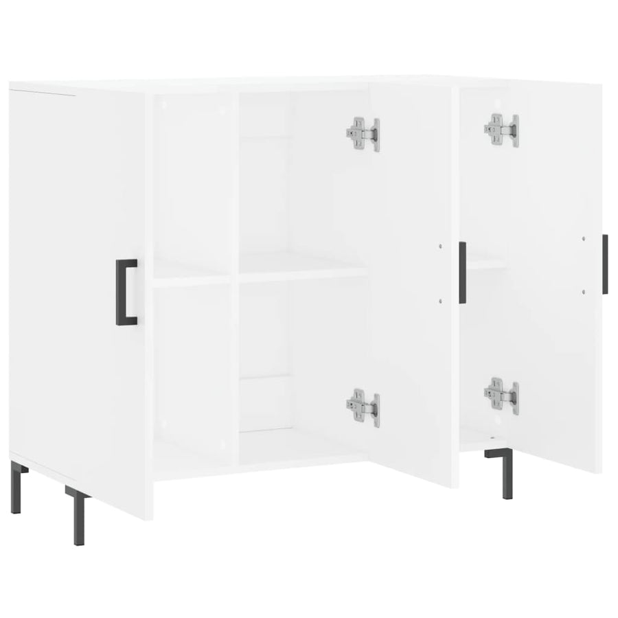 Dressoir 90x34x80 cm bewerkt hout wit