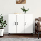 Sideboard 90x34x80 cm carved wood white