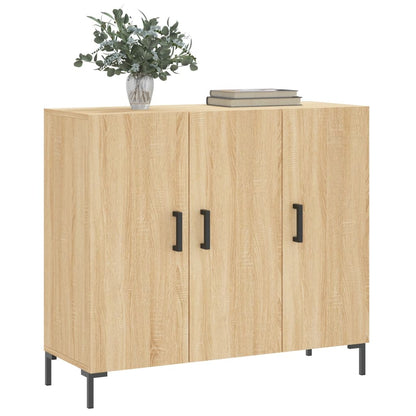 Dressoir 90X34X80 Cm Bewerkt Hout Sonoma Eikenkleurig