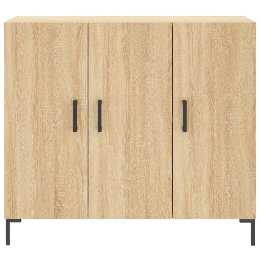 Dressoir 90X34X80 Cm Bewerkt Hout Sonoma Eikenkleurig