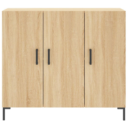 Dressoir 90X34X80 Cm Bewerkt Hout Sonoma Eikenkleurig