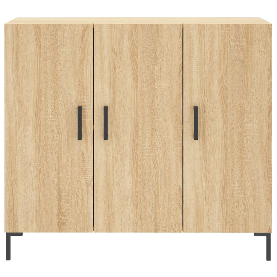 Dressoir 90X34X80 Cm Bewerkt Hout Sonoma Eikenkleurig