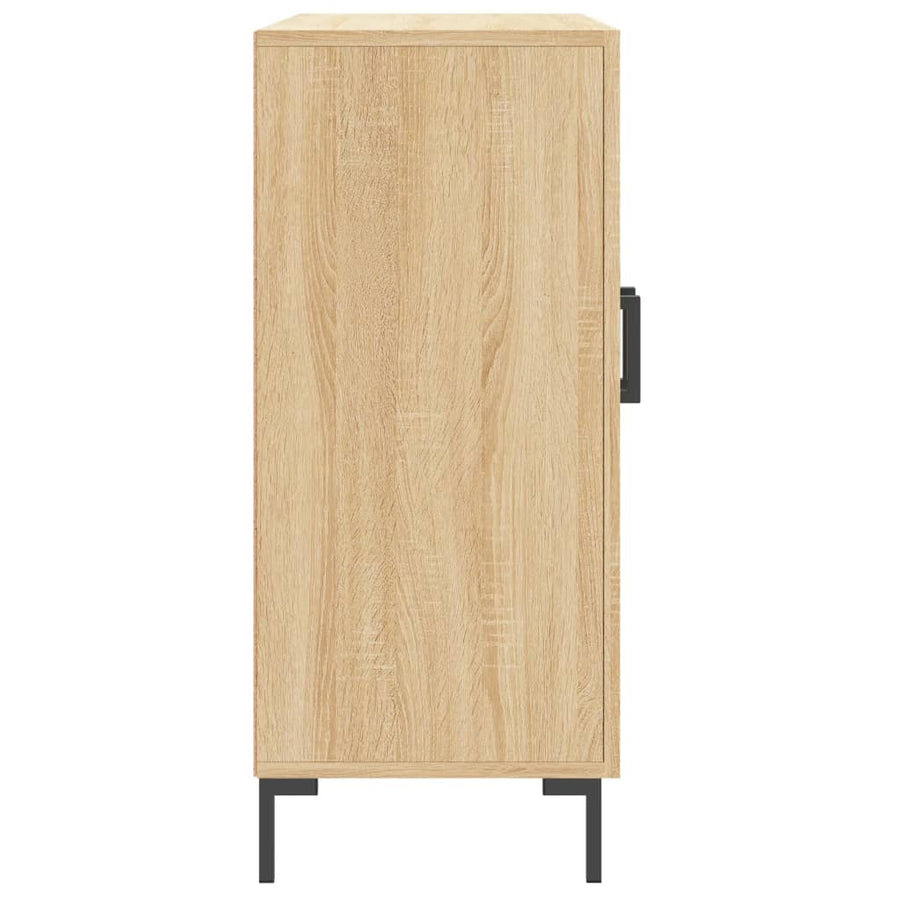 Dressoir 90X34X80 Cm Bewerkt Hout Sonoma Eikenkleurig