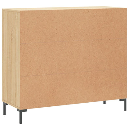 Dressoir 90X34X80 Cm Bewerkt Hout Sonoma Eikenkleurig