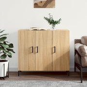 Dressoir 90x34x80 cm bewerkt hout sonoma eiken