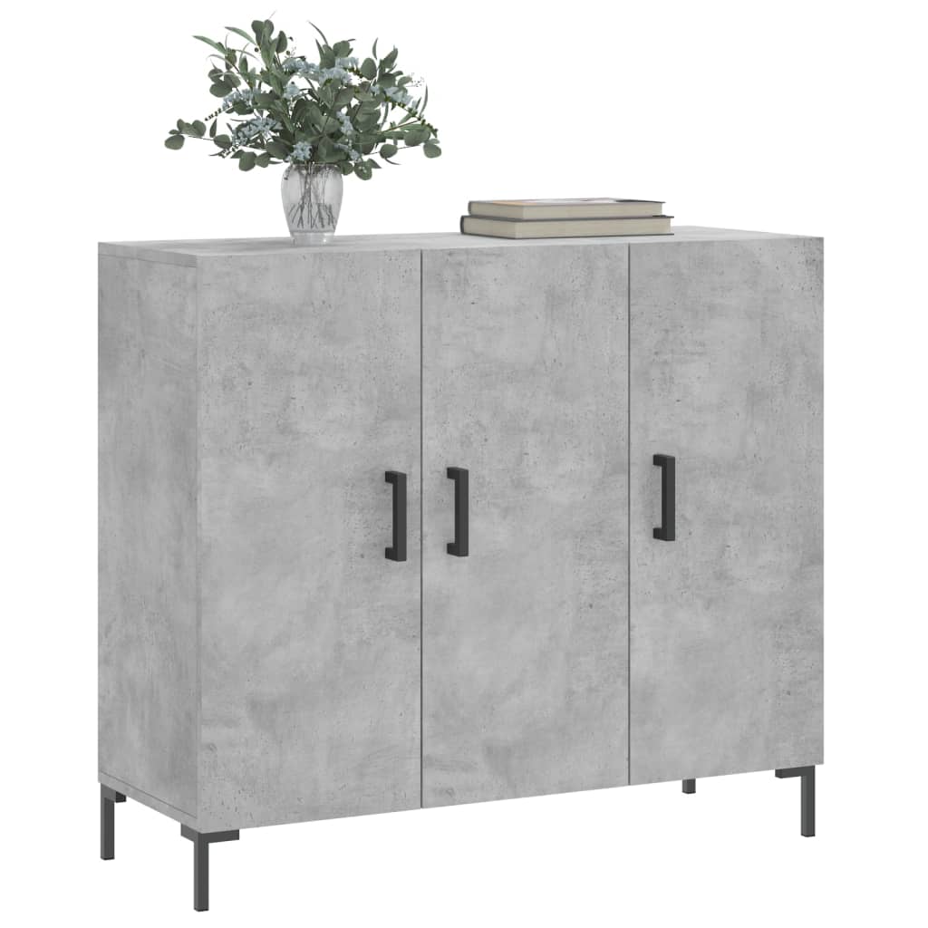 Dressoir 90X34X80 Cm Bewerkt Hout Betongrijs