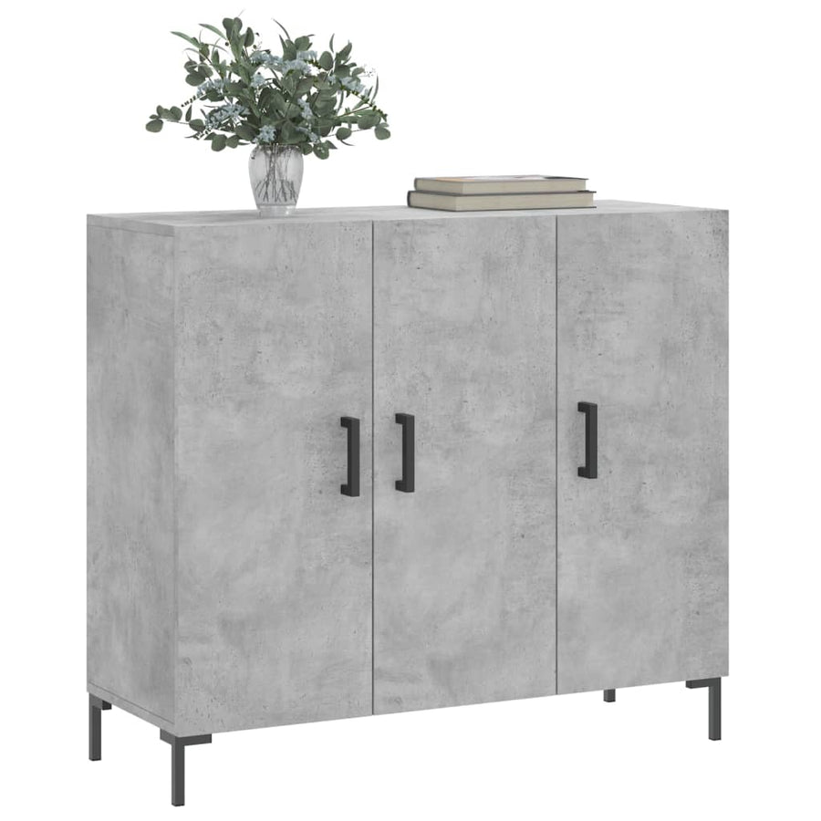 Dressoir 90X34X80 Cm Bewerkt Hout Betongrijs