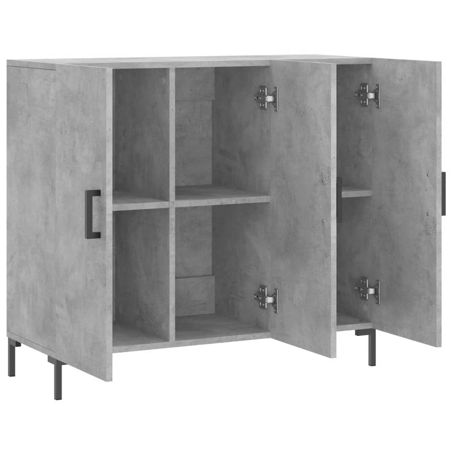 Dressoir 90X34X80 Cm Bewerkt Hout Betongrijs