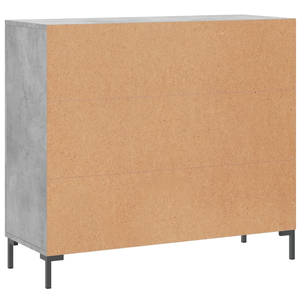 Dressoir 90X34X80 Cm Bewerkt Hout Betongrijs