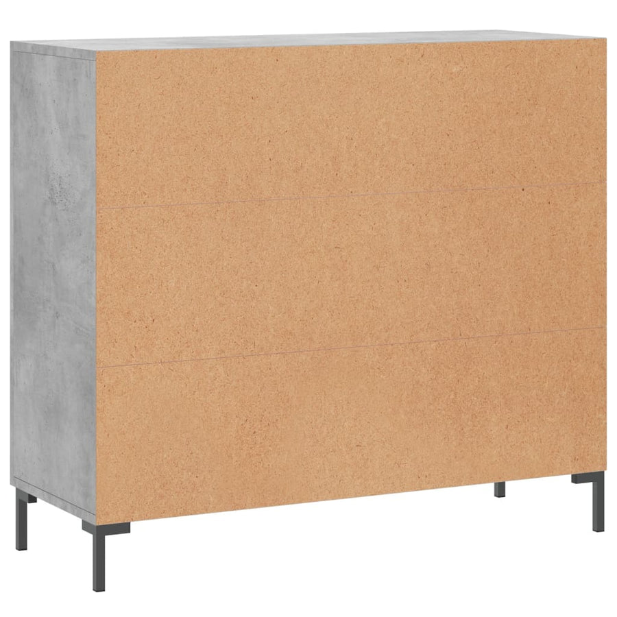 Dressoir 90X34X80 Cm Bewerkt Hout Betongrijs