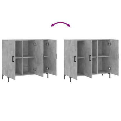 Dressoir 90X34X80 Cm Bewerkt Hout Betongrijs