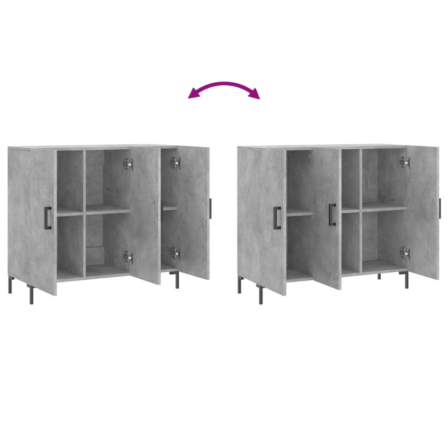 Dressoir 90X34X80 Cm Bewerkt Hout Betongrijs