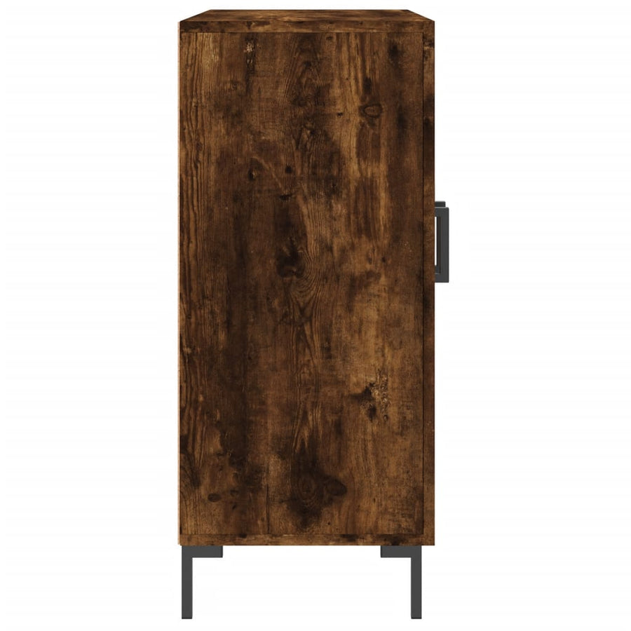 Dressoir 90X34X80 Cm Bewerkt Hout Gerookt Eikenkleurig