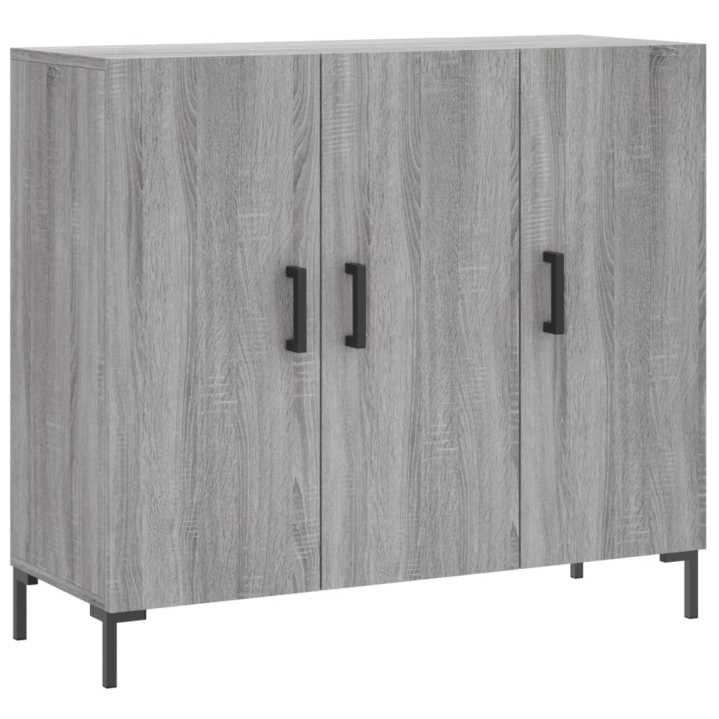 Dressoir 90X34X80 Cm Bewerkt Hout Grijs Sonoma Eikenkleurig