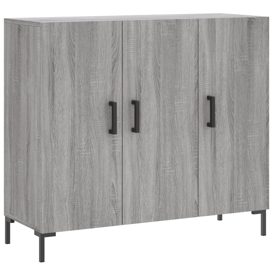 Dressoir 90X34X80 Cm Bewerkt Hout Grijs Sonoma Eikenkleurig
