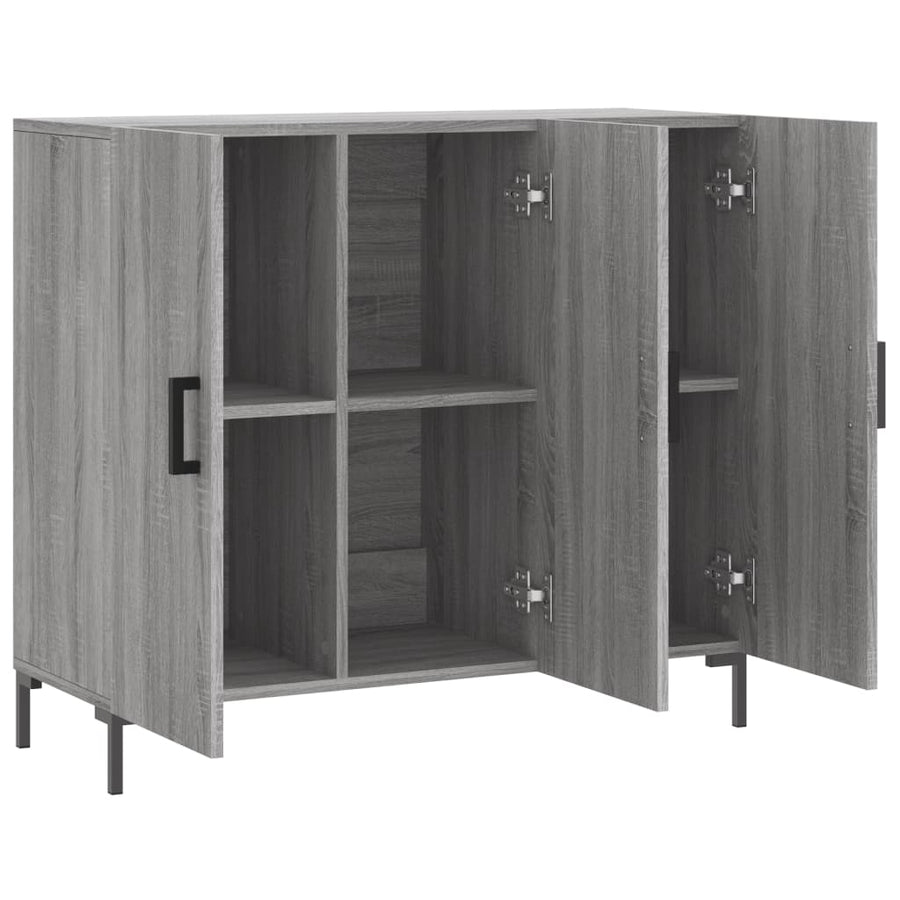 Dressoir 90X34X80 Cm Bewerkt Hout Grijs Sonoma Eikenkleurig