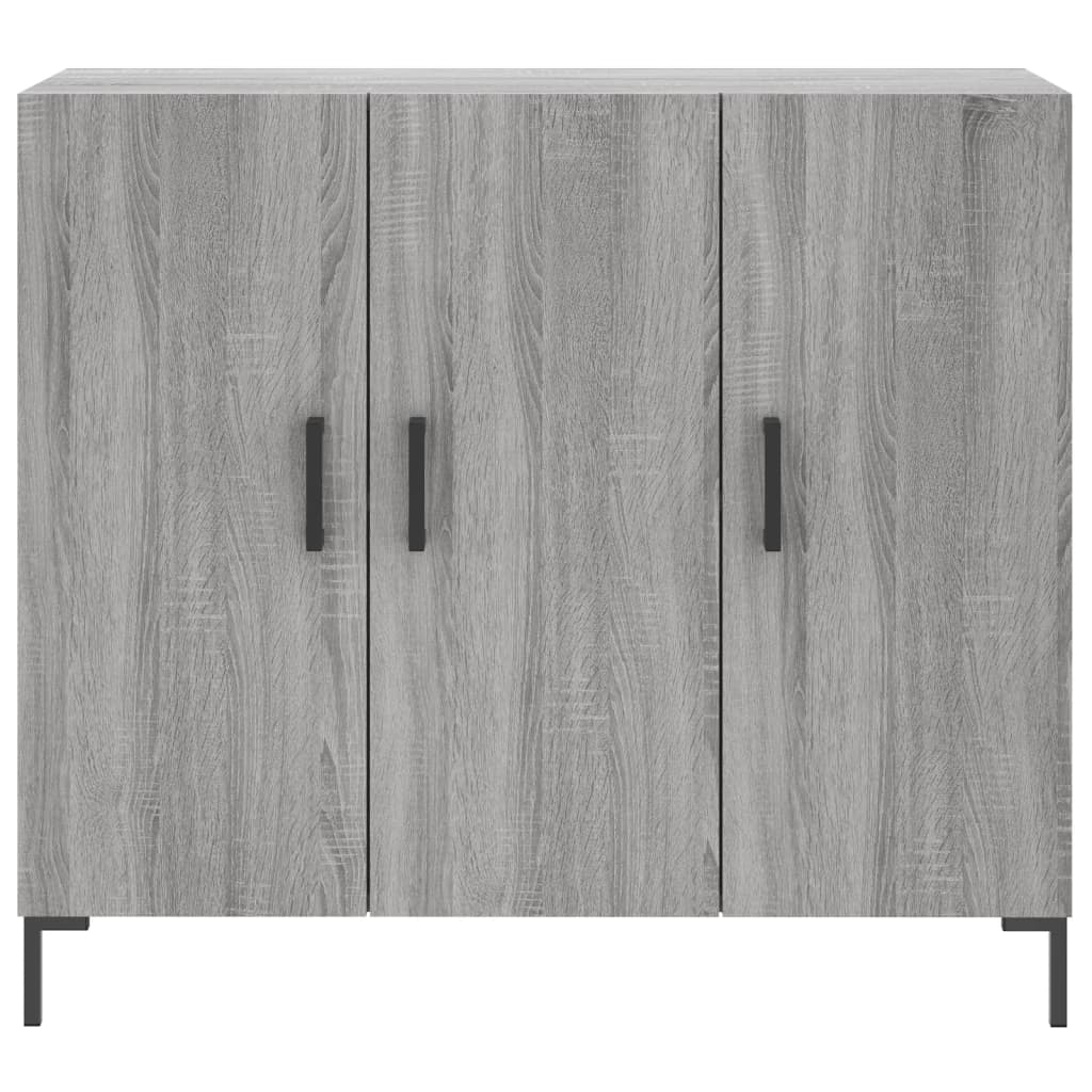 Dressoir 90X34X80 Cm Bewerkt Hout Grijs Sonoma Eikenkleurig