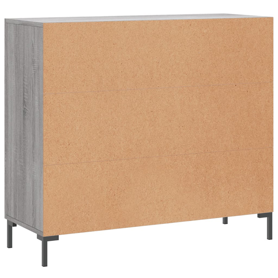 Dressoir 90X34X80 Cm Bewerkt Hout Grijs Sonoma Eikenkleurig