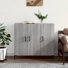 Dressoir 90x34x80 cm bewerkt hout grijs sonoma