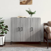 Dressoir 90x34x80 cm bewerkt hout grijs sonoma