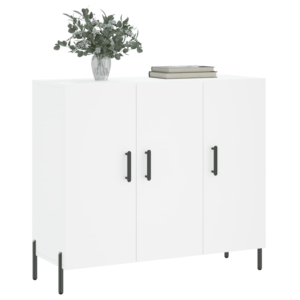 Dressoir 90X34X80 Cm Bewerkt Hout Wit