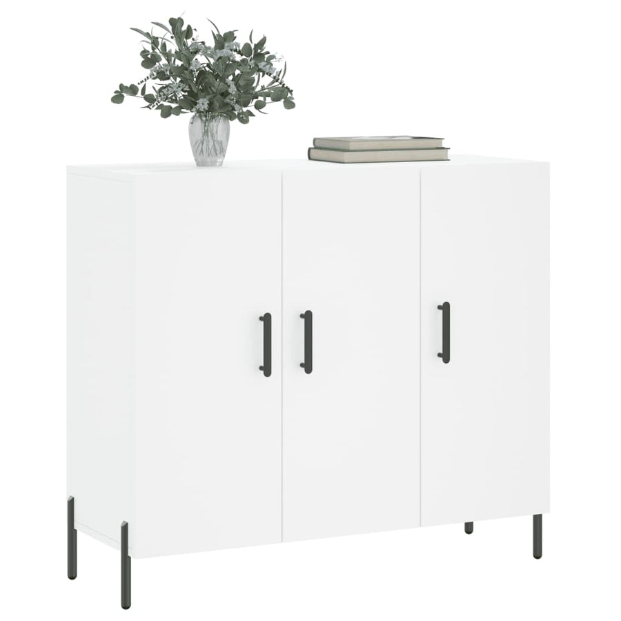 Dressoir 90X34X80 Cm Bewerkt Hout Wit