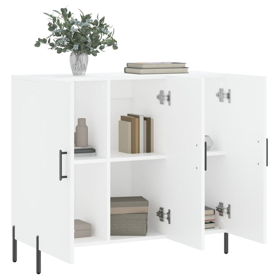 Dressoir 90X34X80 Cm Bewerkt Hout Wit