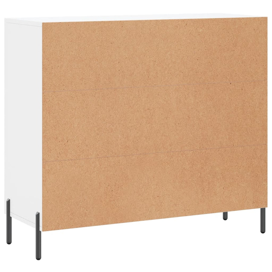 Dressoir 90X34X80 Cm Bewerkt Hout Wit
