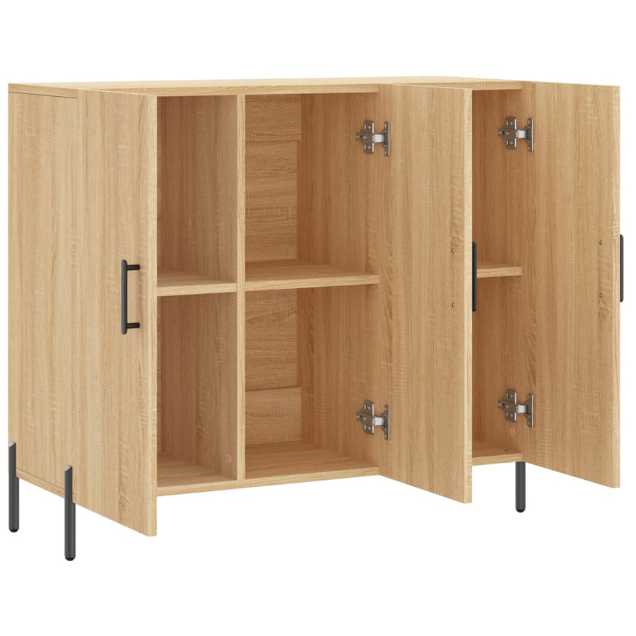 Dressoir 90X34X80 Cm Bewerkt Hout Sonoma Eikenkleurig