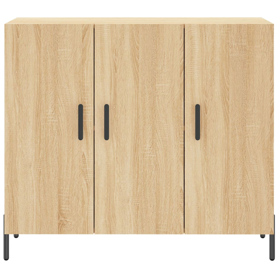 Dressoir 90X34X80 Cm Bewerkt Hout Sonoma Eikenkleurig