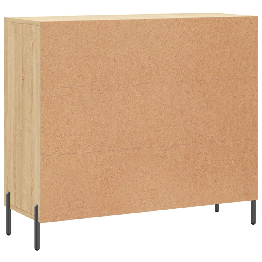 Dressoir 90X34X80 Cm Bewerkt Hout Sonoma Eikenkleurig